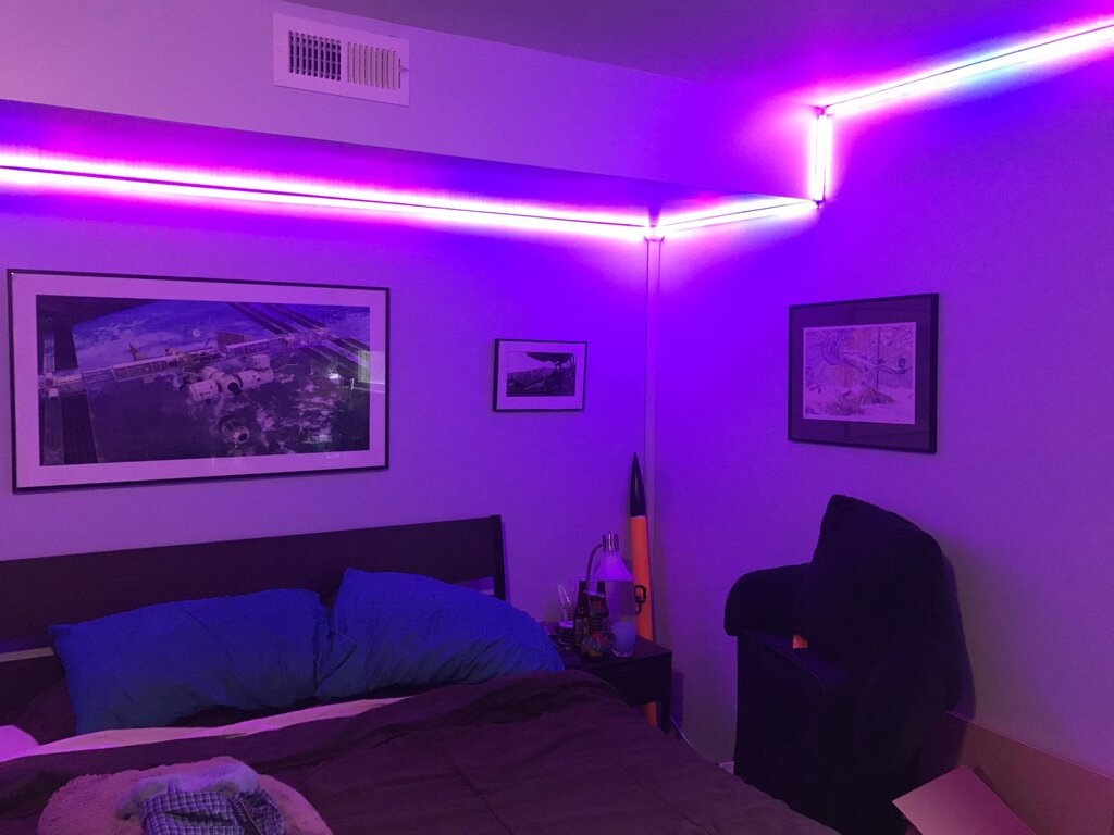 LED strip on the ceiling