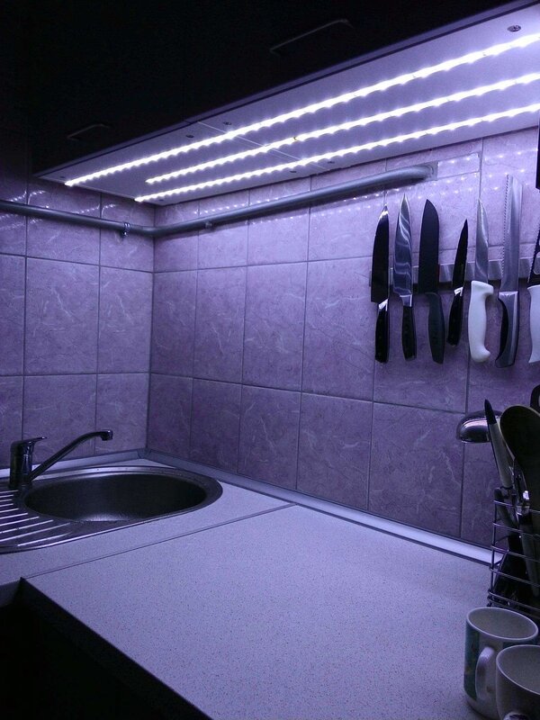 LED strip in the bathroom