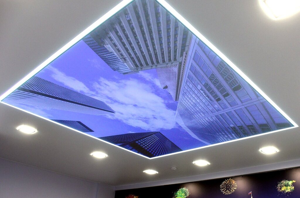 Translucent stretch ceiling fabric