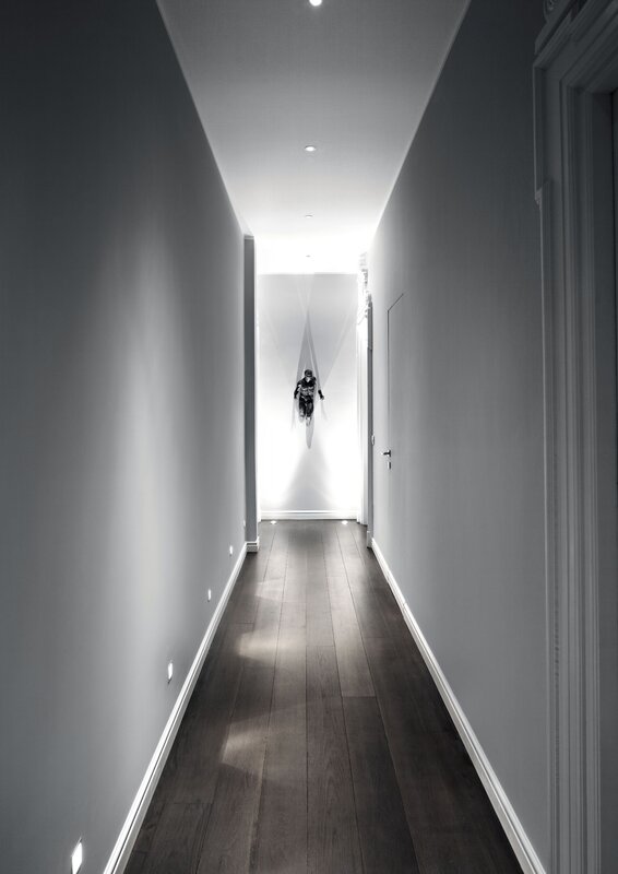 Light lines in the long corridor