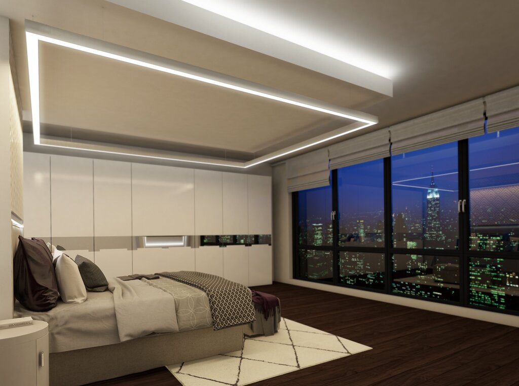 Light lines in the bedroom