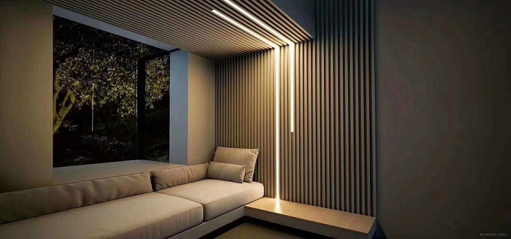 Light stripes on the wall