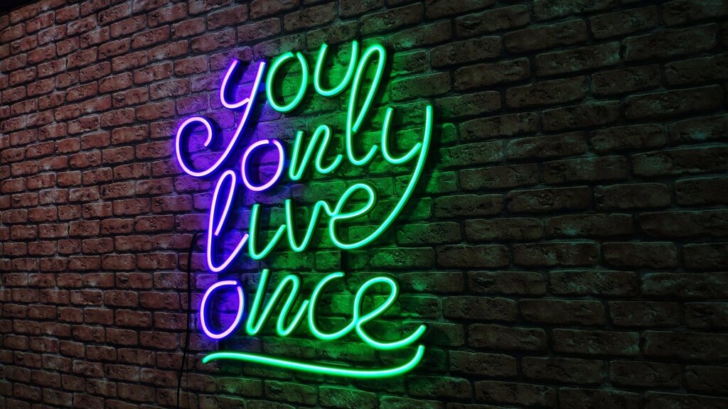 Glowing sign on the wall