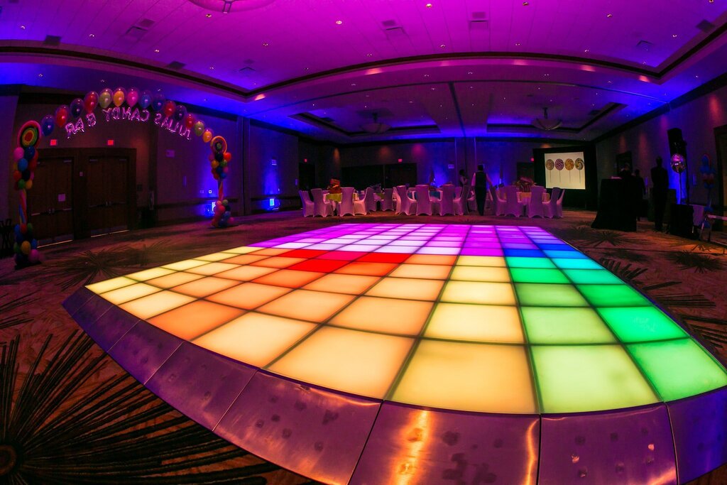 Glowing floor for the dance floor