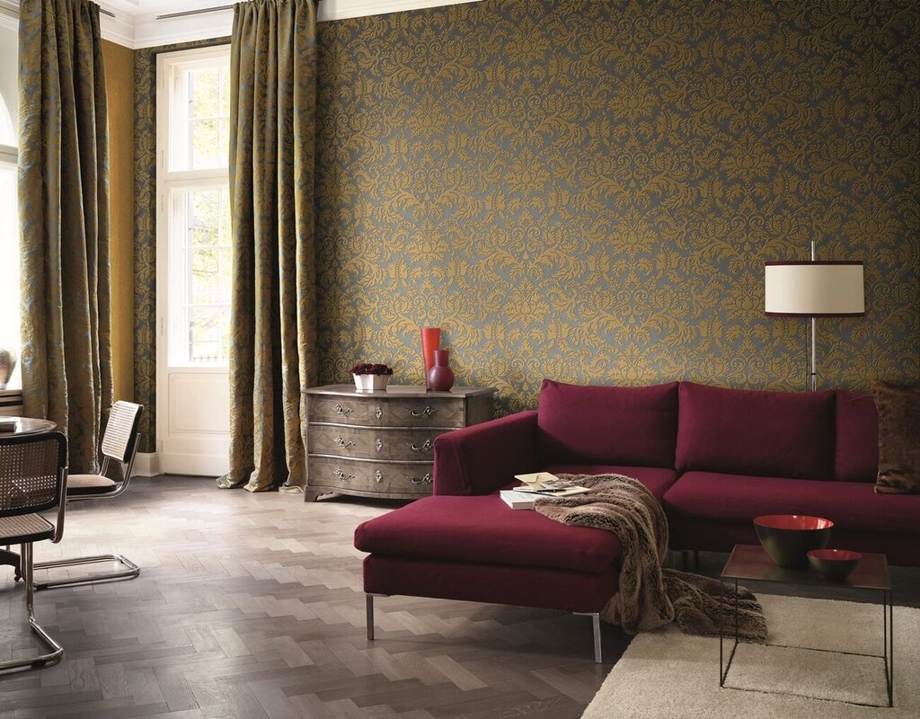 Textile wallpapers in interior design