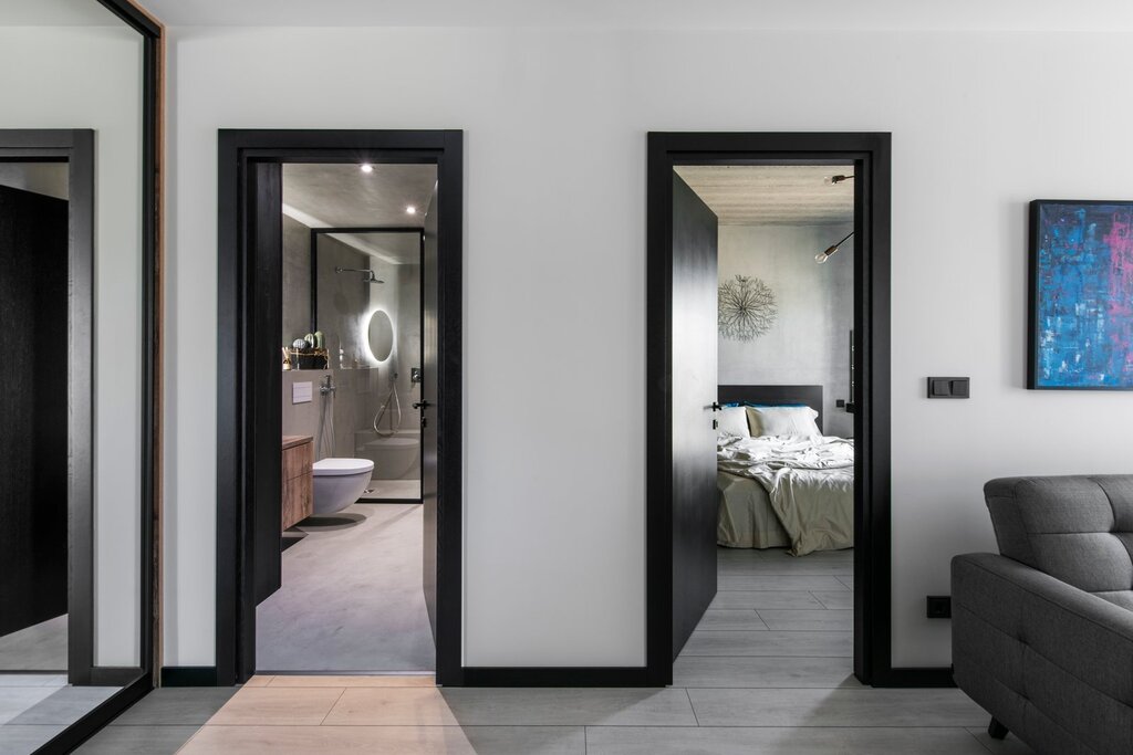 Dark doors in the interior of the apartment