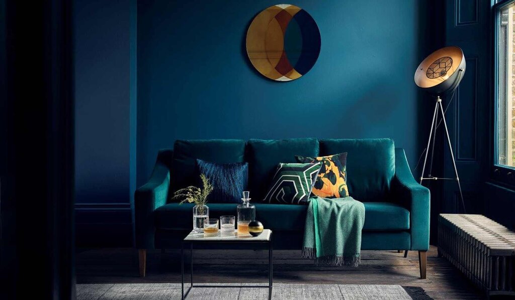 Dark turquoise sofa