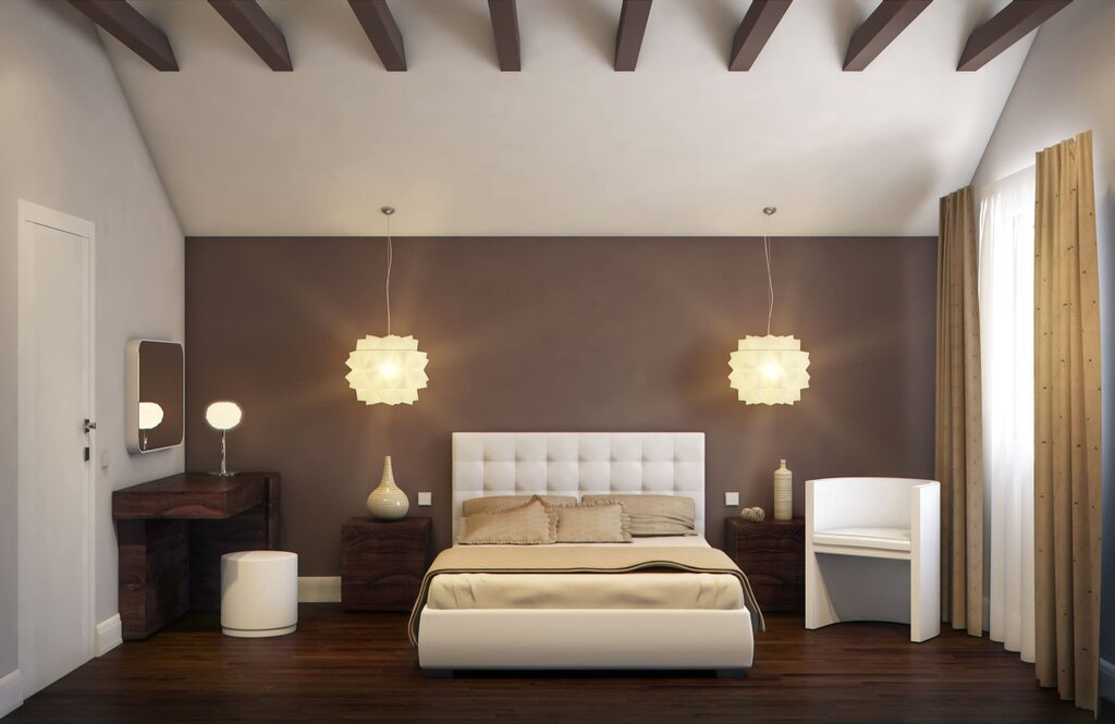 Dark brown walls in the interior