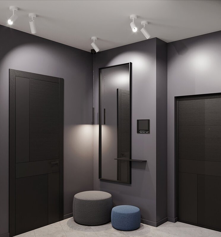 Dark gray hallway