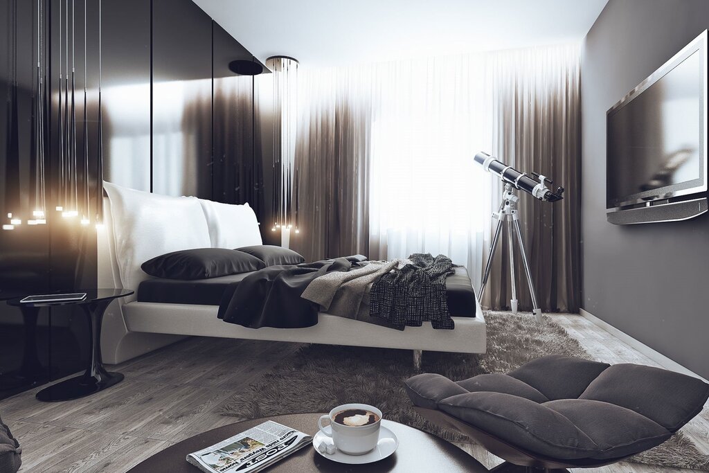 Dark gray bedroom