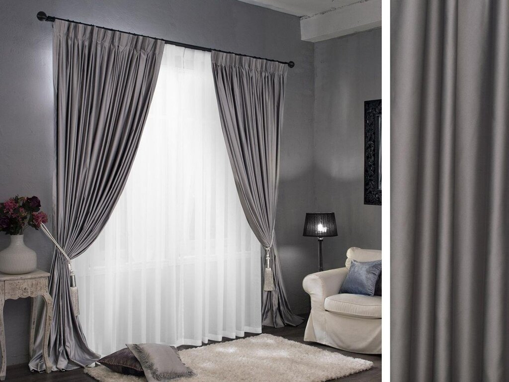 Dark gray curtains