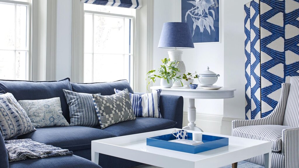 Dark blue sofa