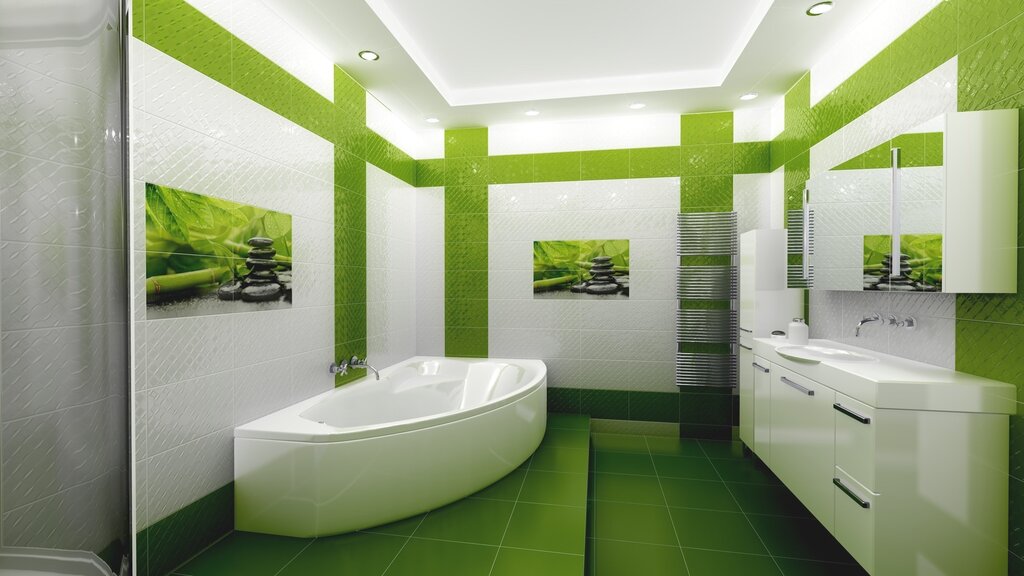 Dark green bathroom