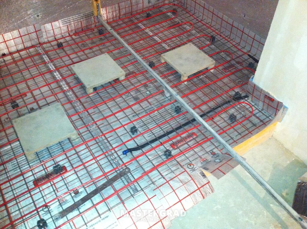 Heated floor on penoplex