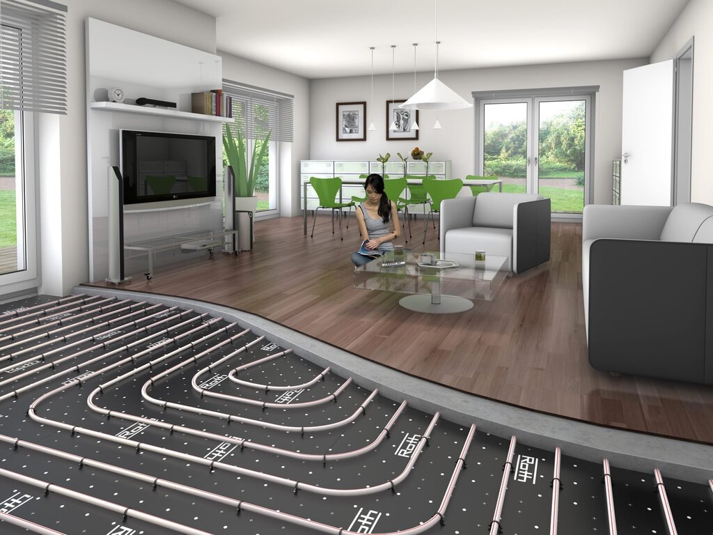 Underfloor heating from heating