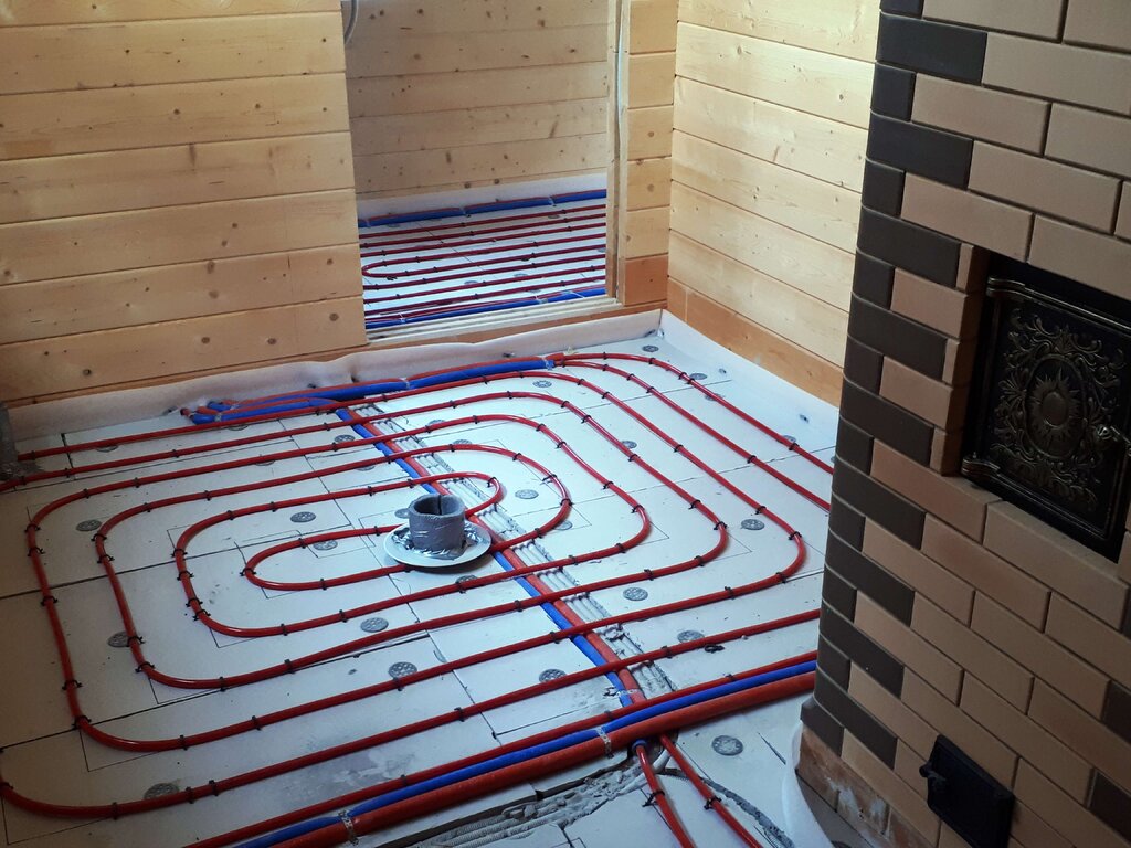 Underfloor heating in the sauna