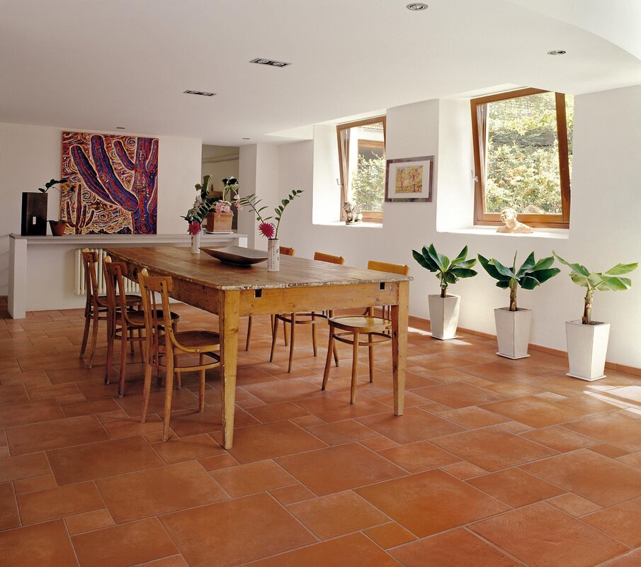 Terracotta floor tile