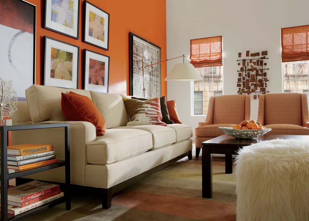 Terracotta color combination in the interior