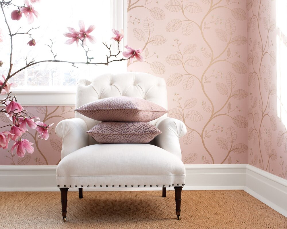 Fabric wallpaper for walls in the interior