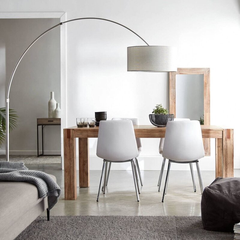 A floor lamp in the living room interior