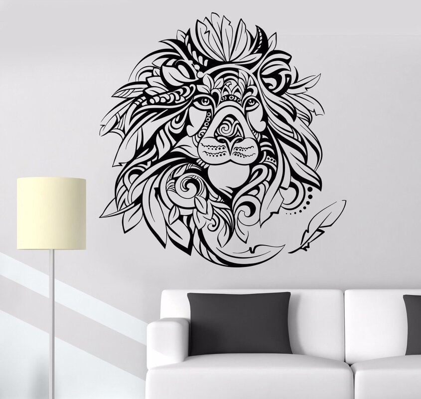 Lion stencil for the wall