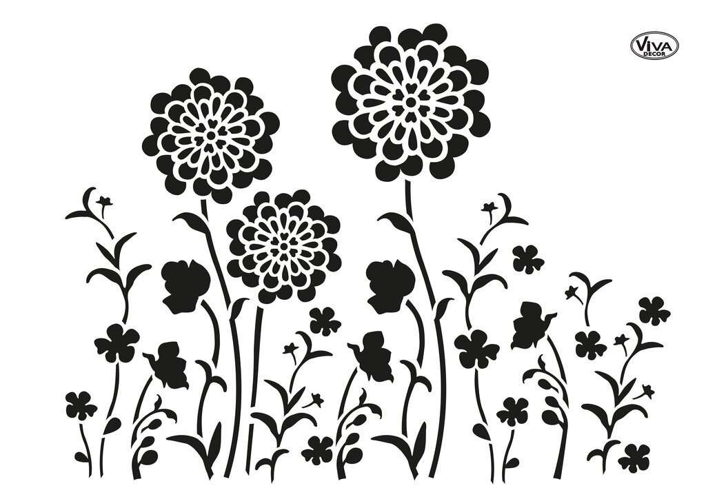 Stencils of flowers for decor