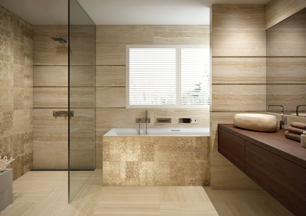 Travertine in the bathroom