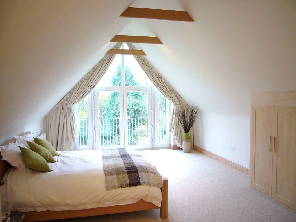 A triangular window in the attic