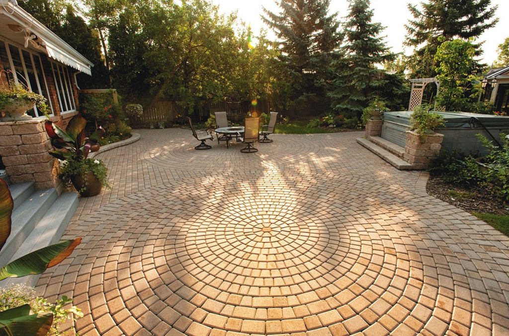 Paving tiles in front of the house