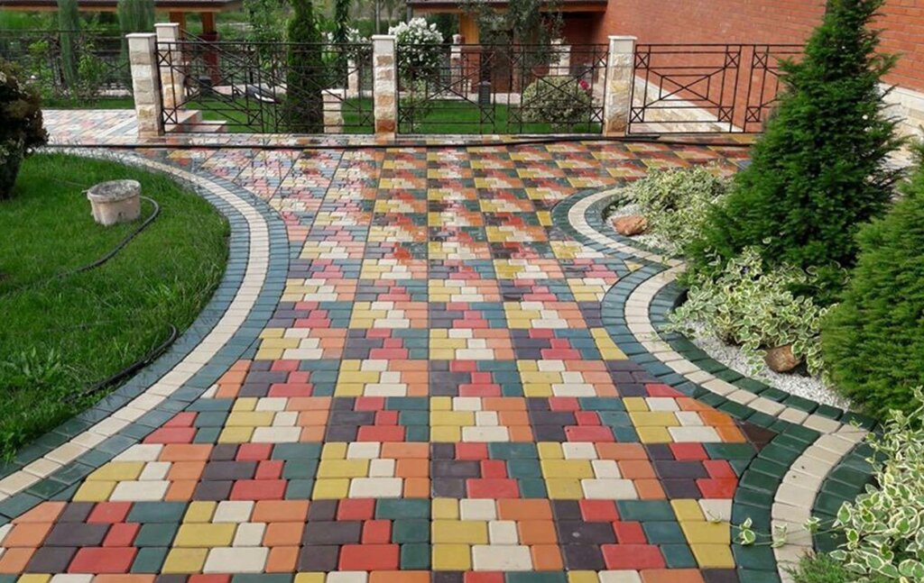 Paving tiles in the yard