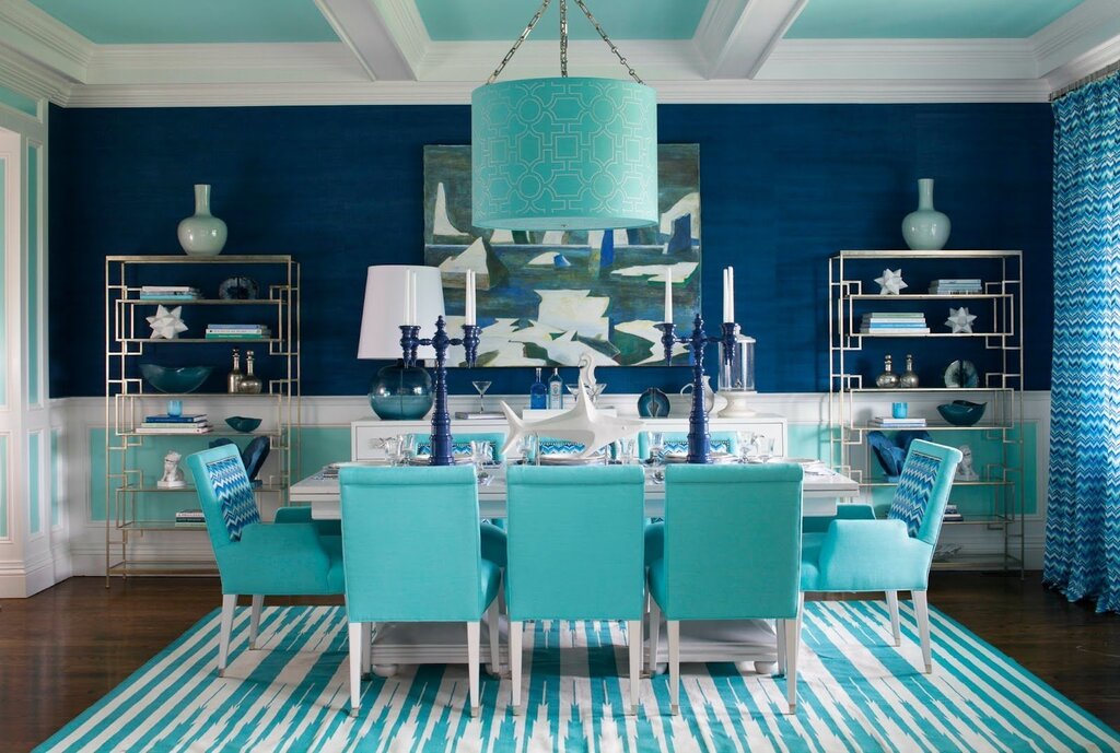 Aquamarine color in the interior