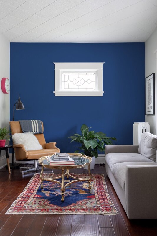 Indigo color in the interior