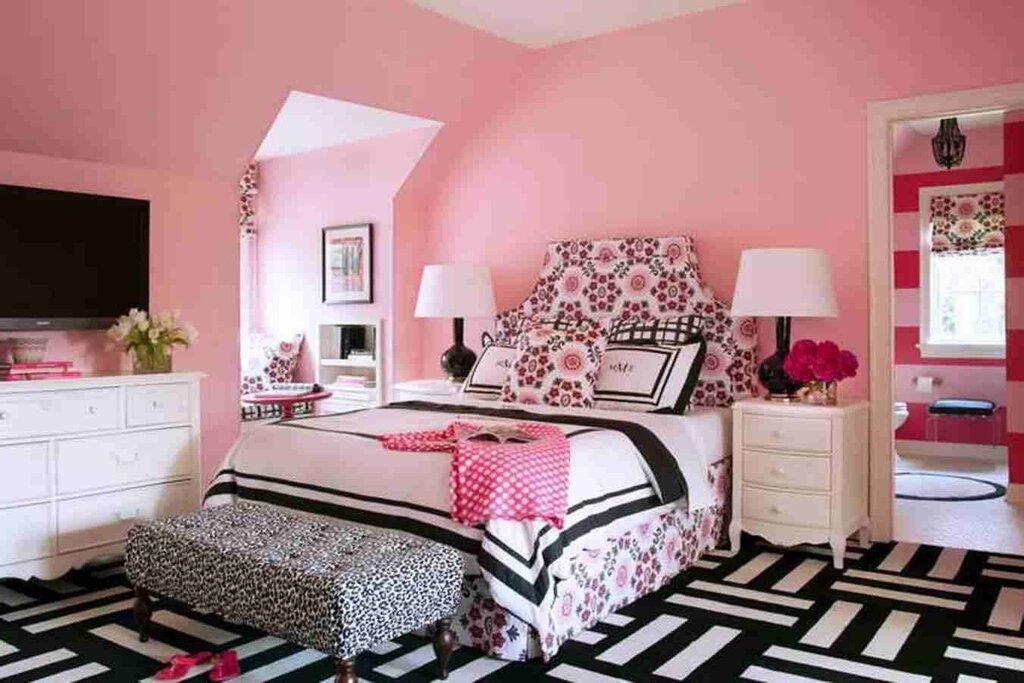 The color of the room for a teenage girl