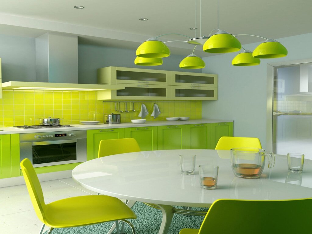 Lime color in the interior