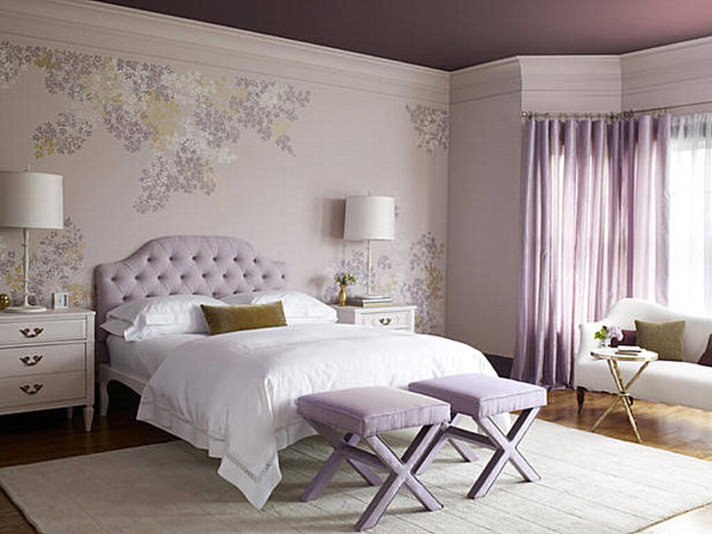 The color of the wallpaper for a small bedroom