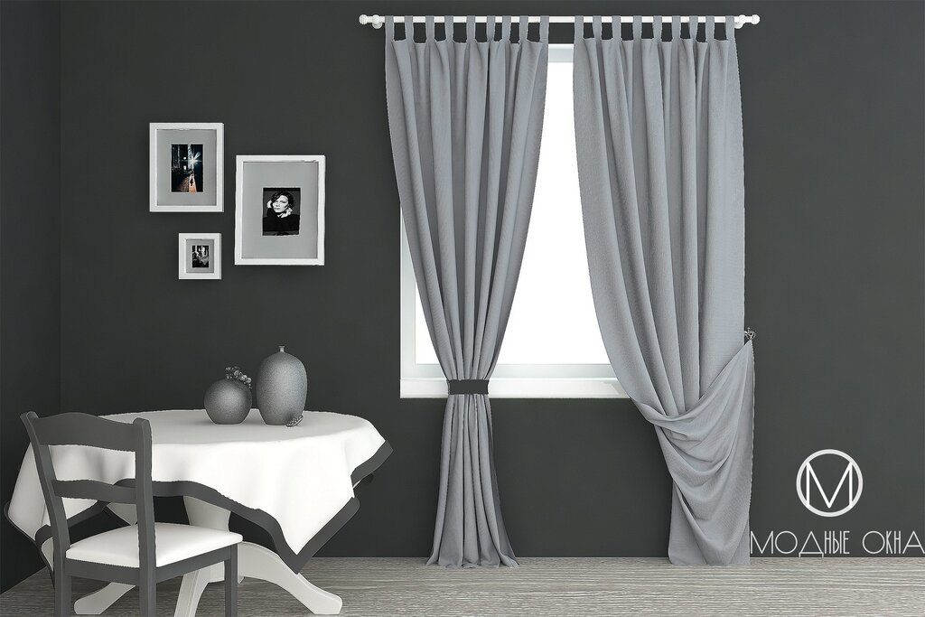 The color of the curtains for gray walls