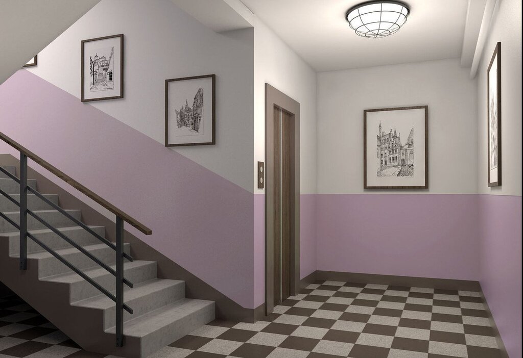 The color of the walls in the entrance hall