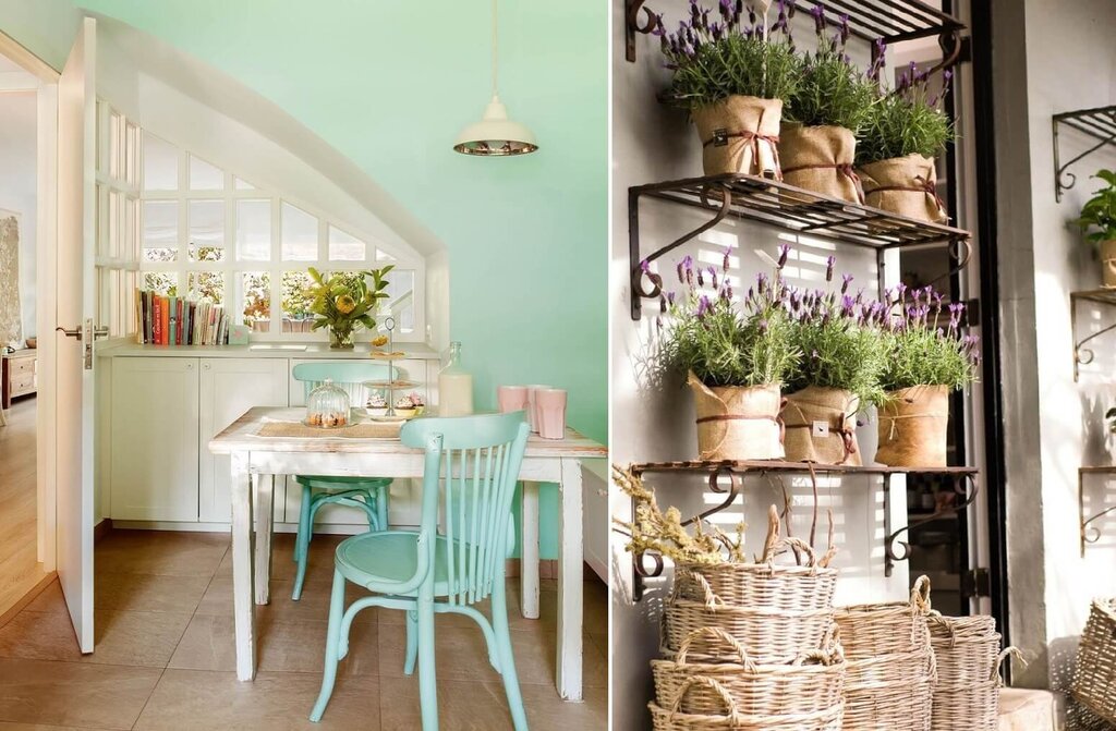 Flowers in the kitchen interior