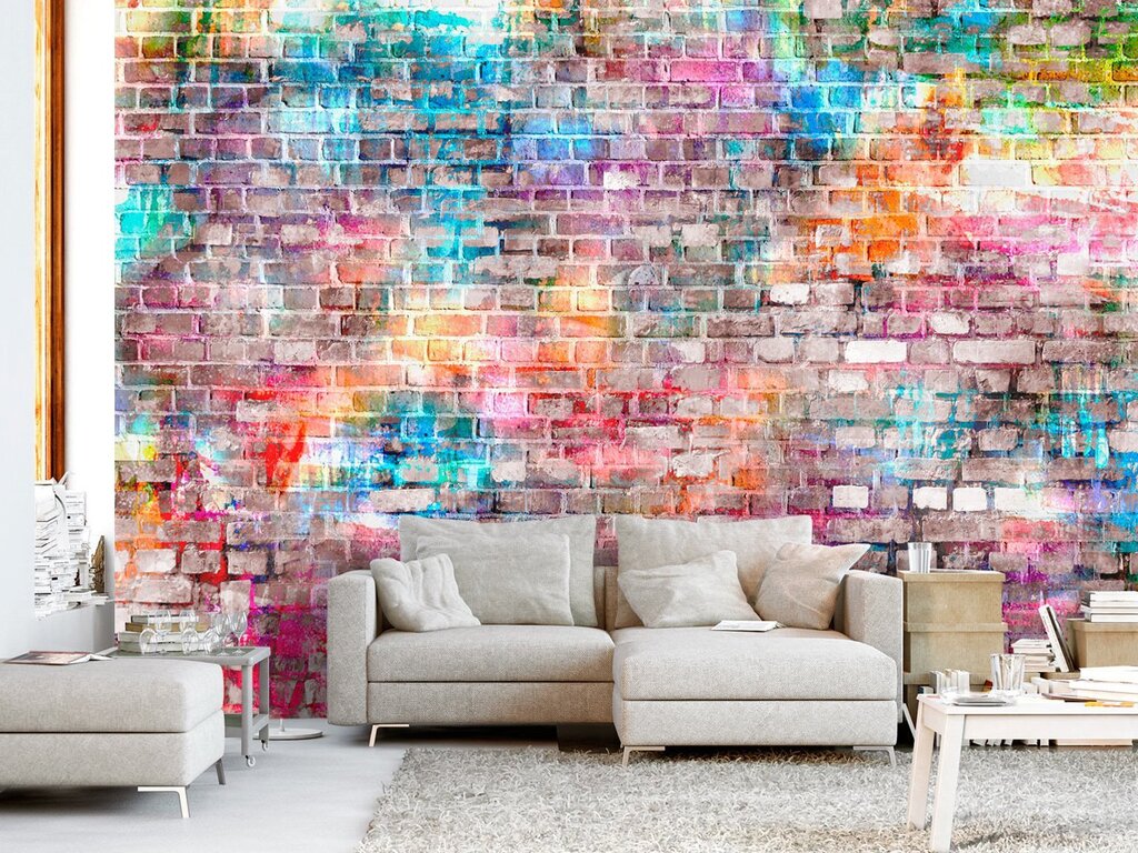 Colored brick wall