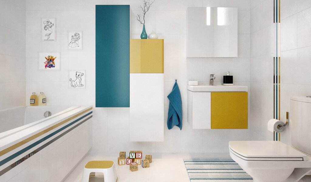 Colored bathroom