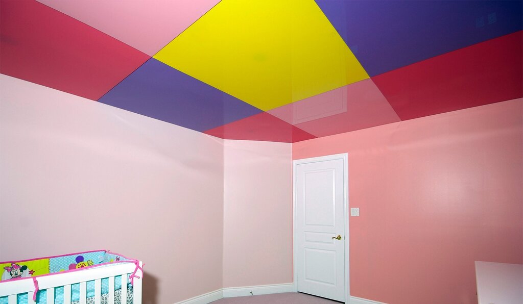 Colored stretch ceilings