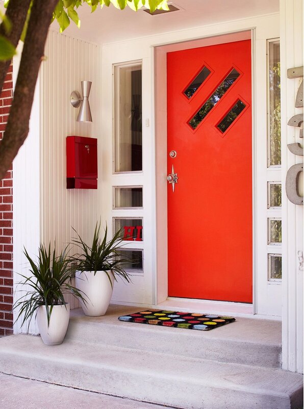 Colored entrance doors