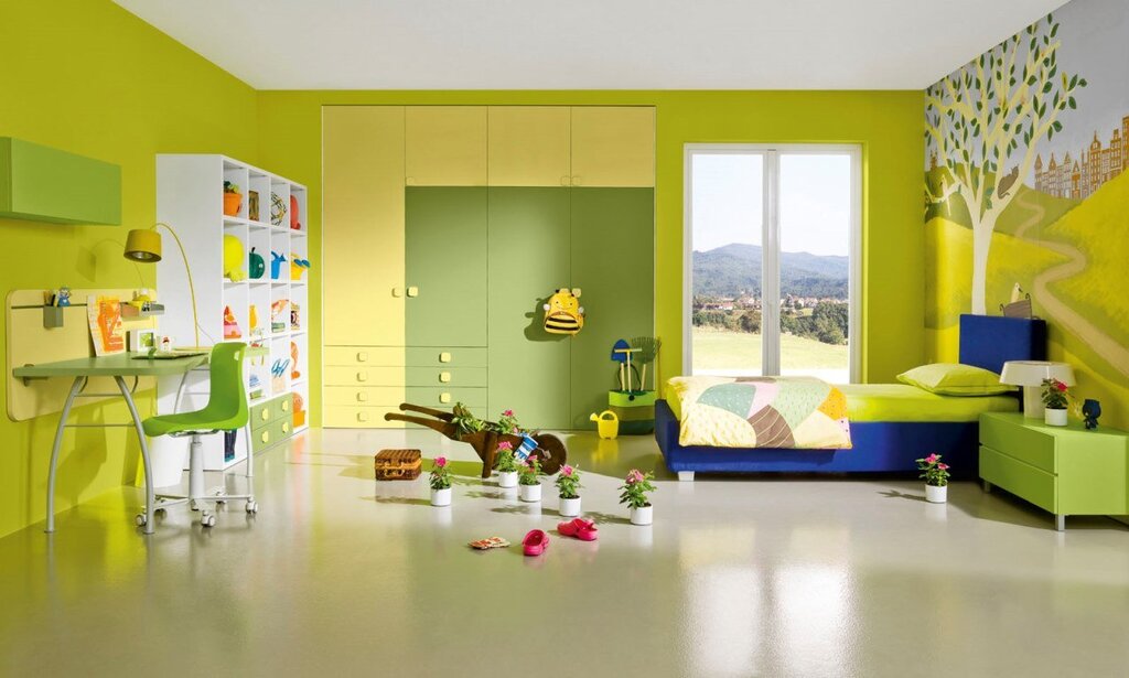 The color scheme for the kindergarten