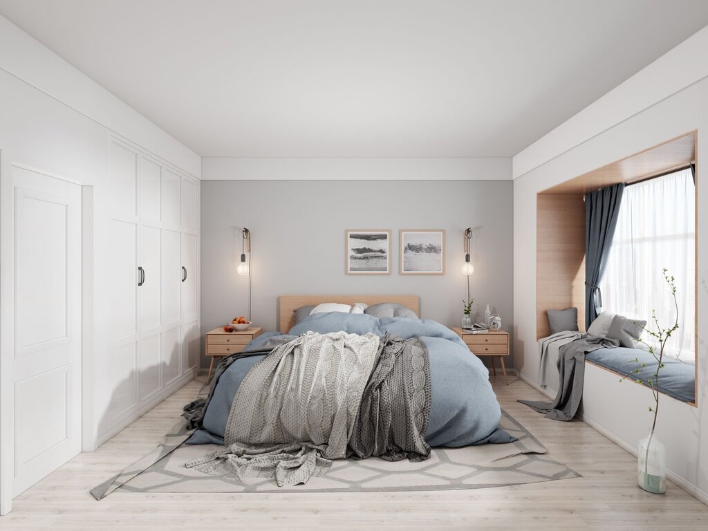 Color solutions in bedroom interior