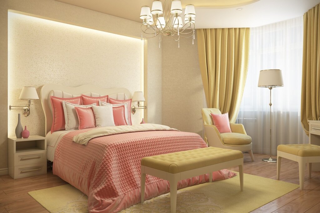 Color combinations in the bedroom interior