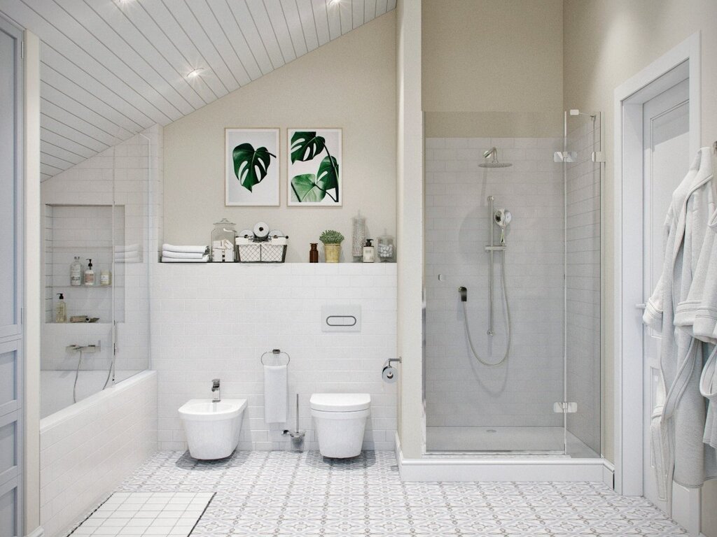 A Scandinavian-style bathroom