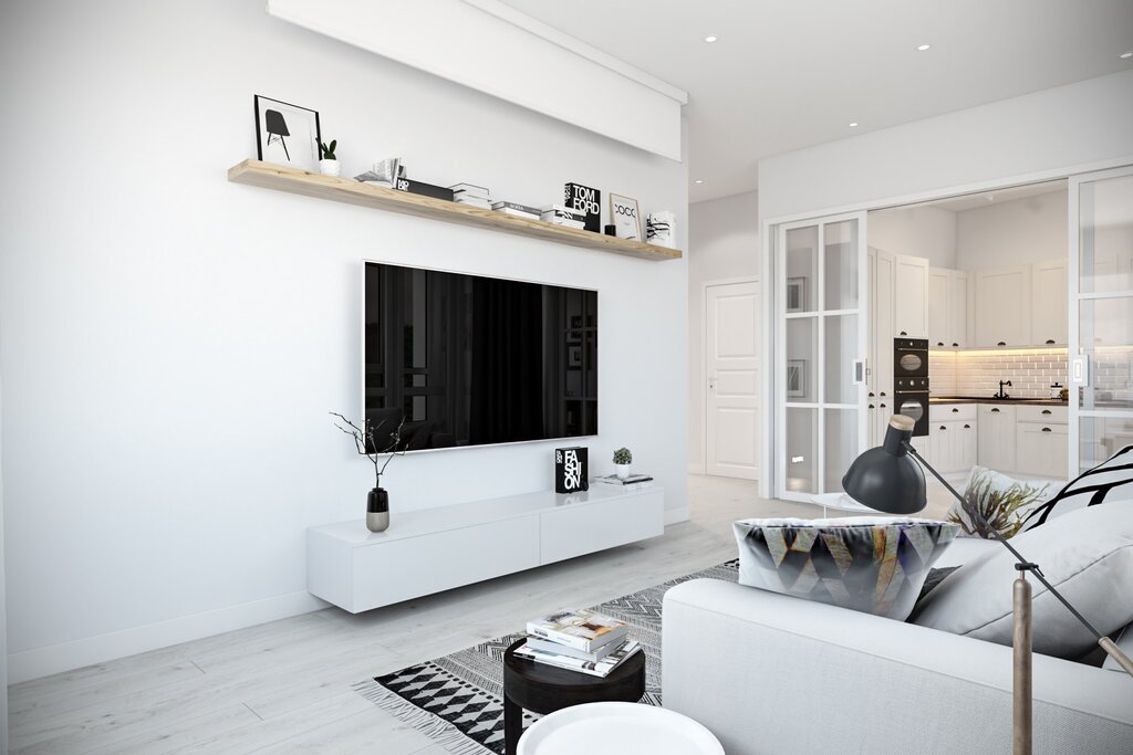 TV area in Scandinavian style