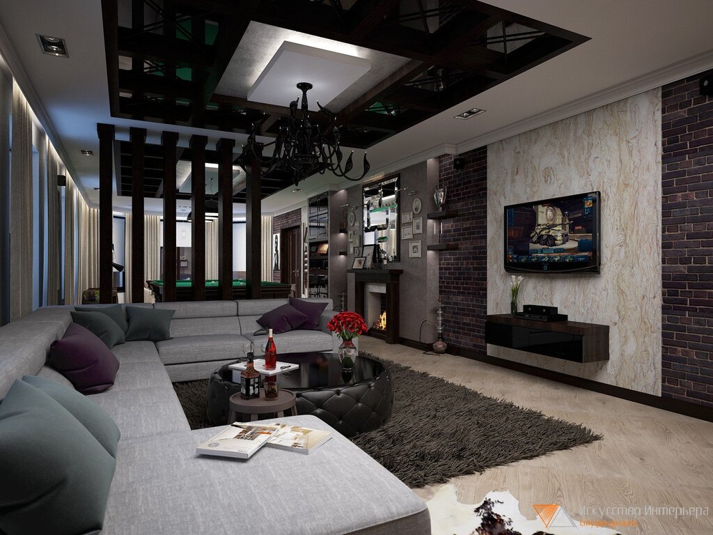 TV area in loft style