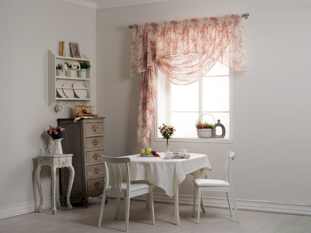 Curtain in the kitchen interior