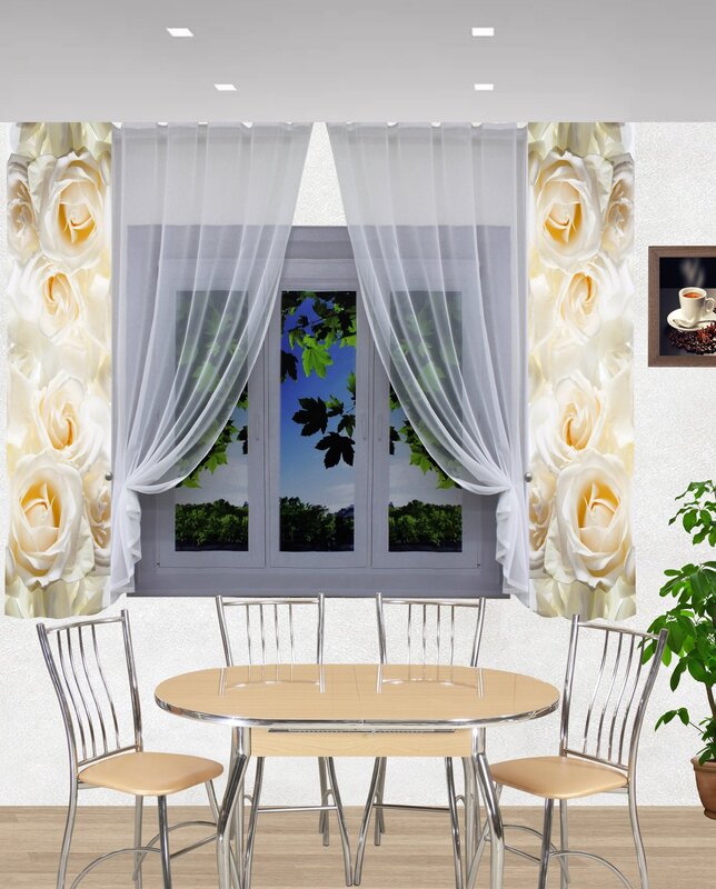 Lace curtains for the kitchen